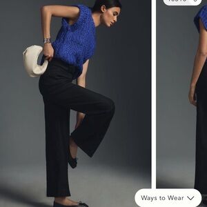 Maeve Black Wide-Leg Pants